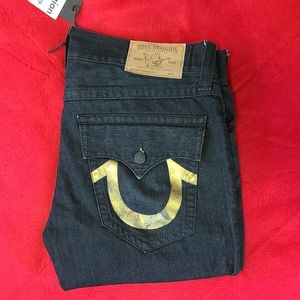 True religion jeans gold flaps logo